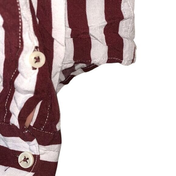 Zara Red & White Striped Long Sleeve Shirt L - Picture 5 of 8